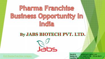 Jabs Biotech-PCD Pharma Franchise Company