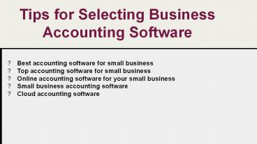 Small Business Accounting Software