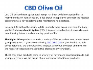 CBD Olive Oil