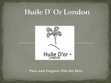 Pure and Organic Oils