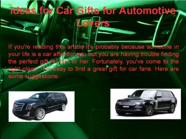 Ideas for Car Gifts for Automotive Lovers