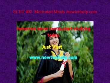 ECET 402  Motivated Minds /newtonhelp.com