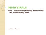 Political Breaking News India