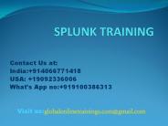 Splunk training | Splunk Online Training - Global Online Trainings