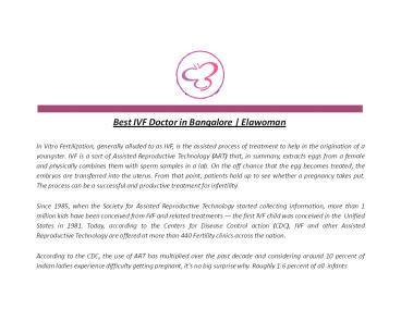 Best IVF Doctor in Bangalore | Elawoman