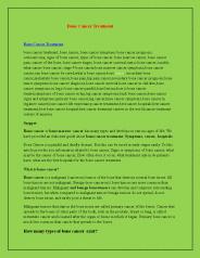 Bone Cancer Treatment