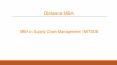 Distance MBA in Supply Chain Management - MIT School of Distance Education PowerPoint PPT Presentation