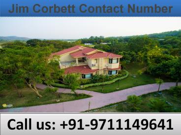 Jim Corbett Contact Number