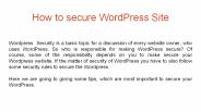 How to secure WordPress Site