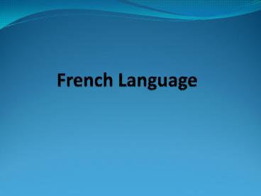 French Language