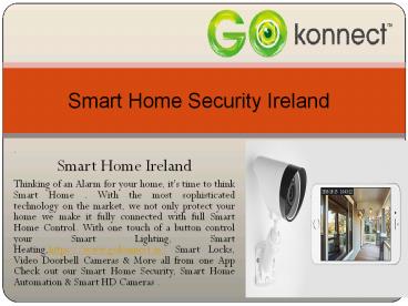 Smart Home Security System Ireland