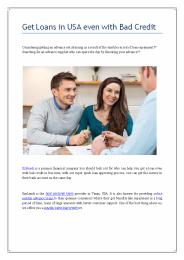 Get Loans in USA even with Bad Credit