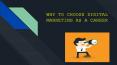 Why To Choose Digital Marketing As A Career PowerPoint PPT Presentation