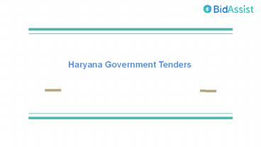 Haryana Latest Tenders