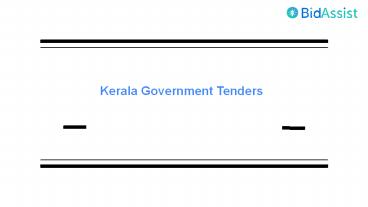 Kerala Latest Tenders