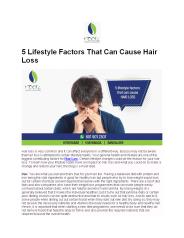 Five Lifestyle Factors That Can Cause Hair Loss