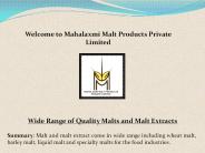 Malt extract liquid in India, Malt Based Food