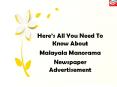 Get started your Malayala Manorama newspaper advertisement with releaseMyAd!