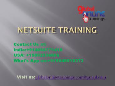 NetSuite training | Netsuite Technical Functional Online training