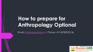 How to Prepare for Anthropology Optional