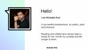Rishabh Puri - A Writer From Chandigarh