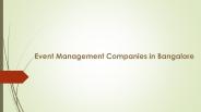 Event Management Companies in Bangalore