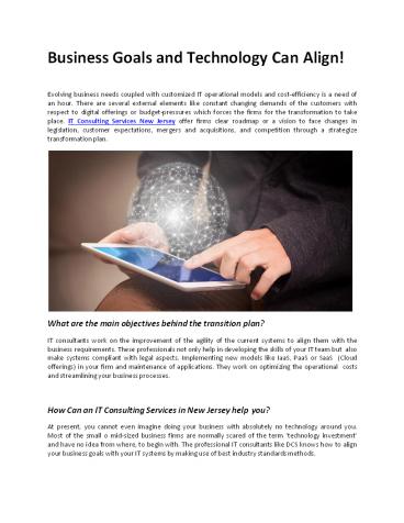 Business Goals and Technology Can Align!