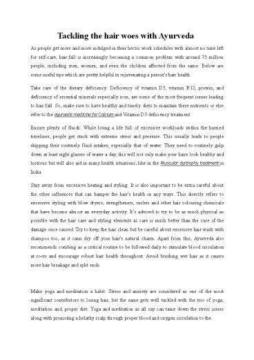 kudratiayurvedTackling the hair woes with Ayurveda