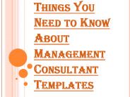 Make Things Simple with Management Consultant Templates
