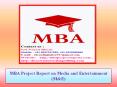 MBA Project Report on Media and Entertainment (M&E) PowerPoint PPT Presentation