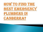 Get the Best Emergency Plumbers in Canberra