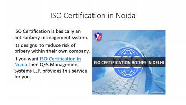 ISO Certification in Noida