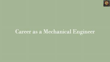Career as a Mechanical Engineer