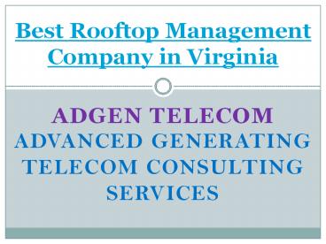 Best Rooftop Management Company in Virginia