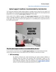 Spinal support mattress recommended by best doctors