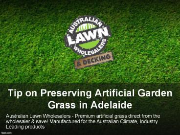 Tip on Preserving Artificial Garden Grass in Adelaide