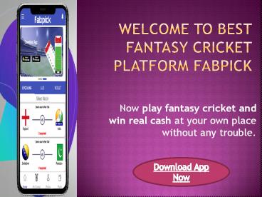 Welcome Best Fantasy Cricket App