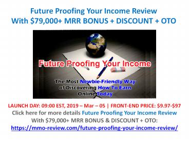 Future Proofing Your Income Review