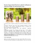 Some Important Factors which Influence Interest Rate on Personal Loan PowerPoint PPT Presentation