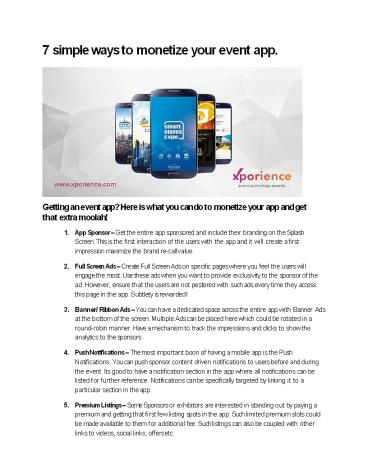 7 simple ways to monetize your event app.