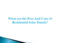 solarwarehouseWhat are the Pros And Cons of Residential Solar Panels? - Solar Warehouse Australia PowerPoint PPT Presentation