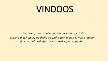 Vindoos Stop N Eat|Catering Services in Bangalore