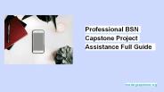 Professional BSN Capstone Project Assistance Full Guide
