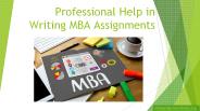 Professional Help in Writing MBA Assignments