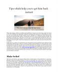How to get him back: Tips which help you to get him back instant PowerPoint PPT Presentation