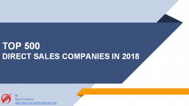 Top 500 direct sales companies in 2018