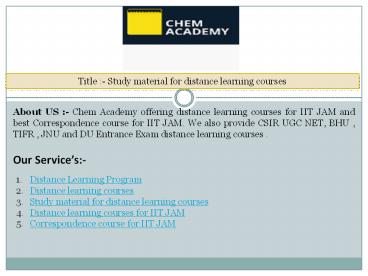distance learning courses for IIT JAM