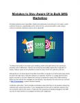 Mistakes to Stay Aware Of In Bulk SMS Marketing PowerPoint PPT Presentation