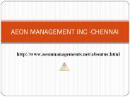 (Aeon)) Management Inc Chennai Velachery (**Reviews***)