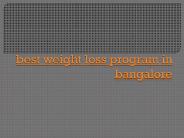 best weight loss program in bangalore